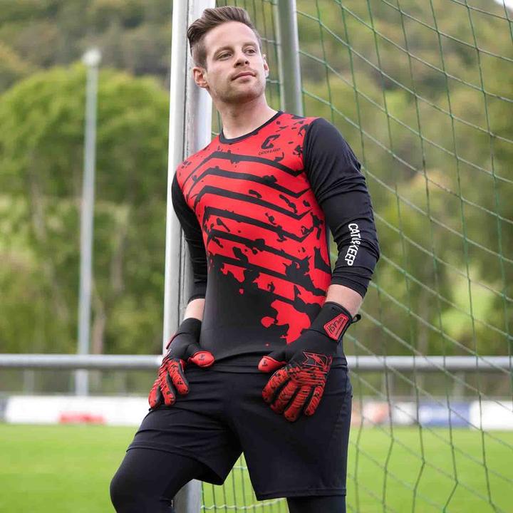 Produktbild Catch & Keep Trikot Protection Torwarttrikot Gr. 140 Rot-Schwarz Fussball Torwart Shirt Oberteil (140)