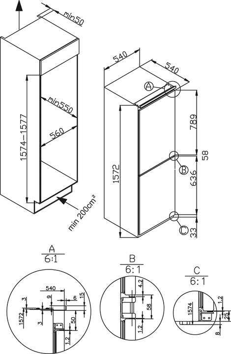 Immagine prodotto Amica EB-Kühl/Gefrierkombi (202 l)