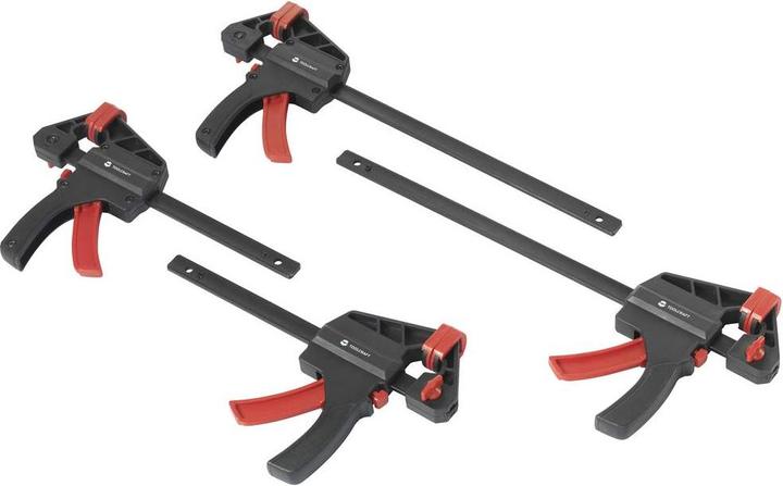 Productafbeelding Toolcraft TO-7870761 Eenhandsklem, set van 4 (15 cm & 30 cm) Spanbreedte ( (300 mm)