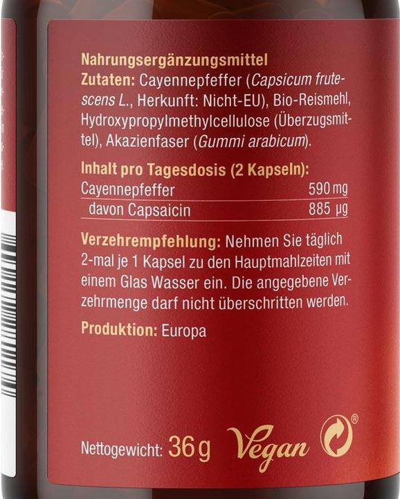 Produktbild Effective Nature Capsaicin aus Cayennepfeffer (60 Stück, Kapseln)
