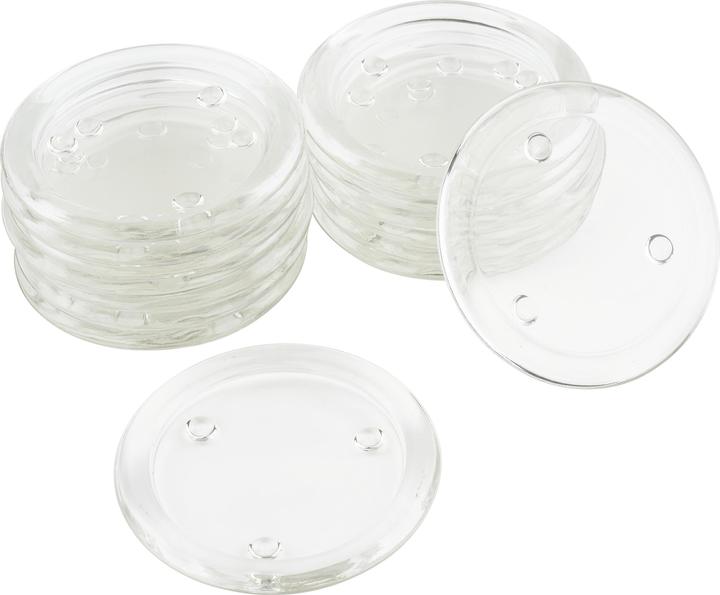 Immagine prodotto VBS Sottobicchieri in vetro per candele, trasparenti, 15 pezzi, Ø 10 cm (15 x, Sottobicchiere in vetro)