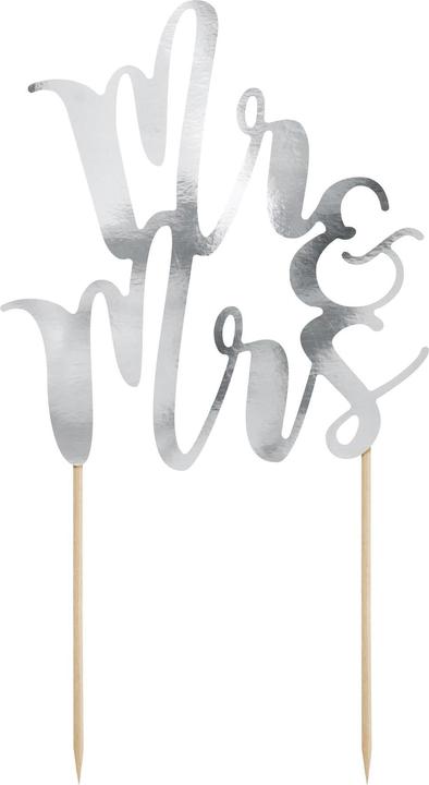 Produktbild Partydeco Kuchen-Topper Mr & Mrs 25.5 cm, 1 Stück, Silber