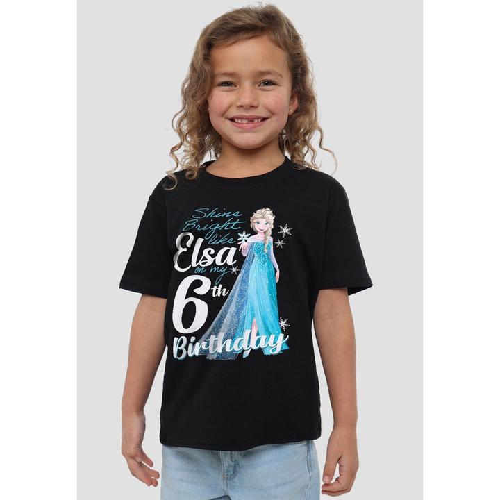 Immagine prodotto Disney Frozen Bright Like Elsa Maglietta 6° Compleanno Bambini (140)
