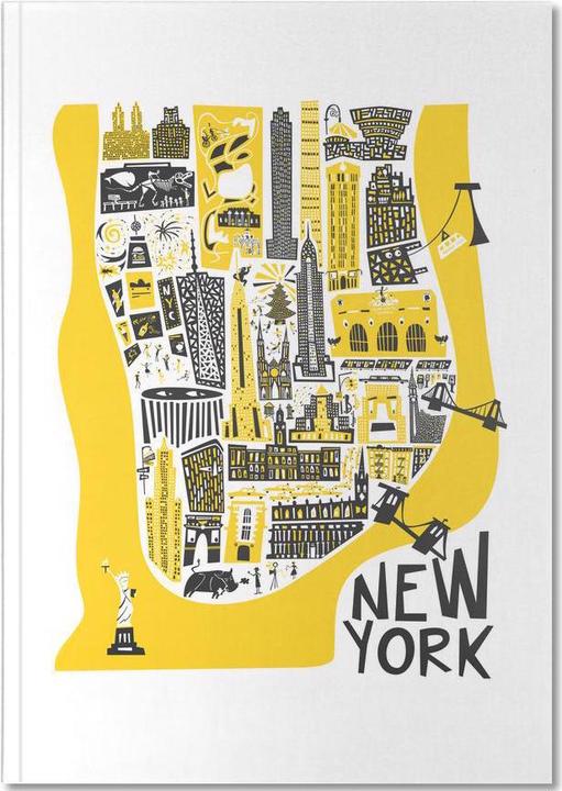 Actual product image Juniqe New York Map - New York (A4, Plain, Hardcover)
