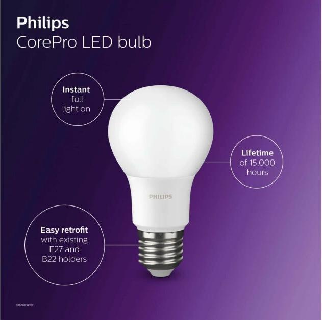 Immagine prodotto Philips Professional CorePro LED 5,5-40W/827 57757800 E27 470lm 200° opaco EEK F (E27, 4.90 W, 470 lm, 1 x, F)