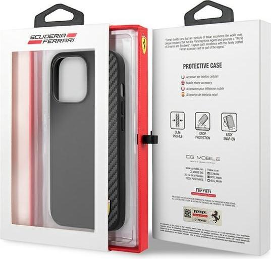 Immagine prodotto Ferrari FESAXHCP13LBK Custodia rigida per iPhone 13 Pro/13 da 6,1" czarny/nero On Track Carbon Stripe (Apple iPhone 13 Pro)