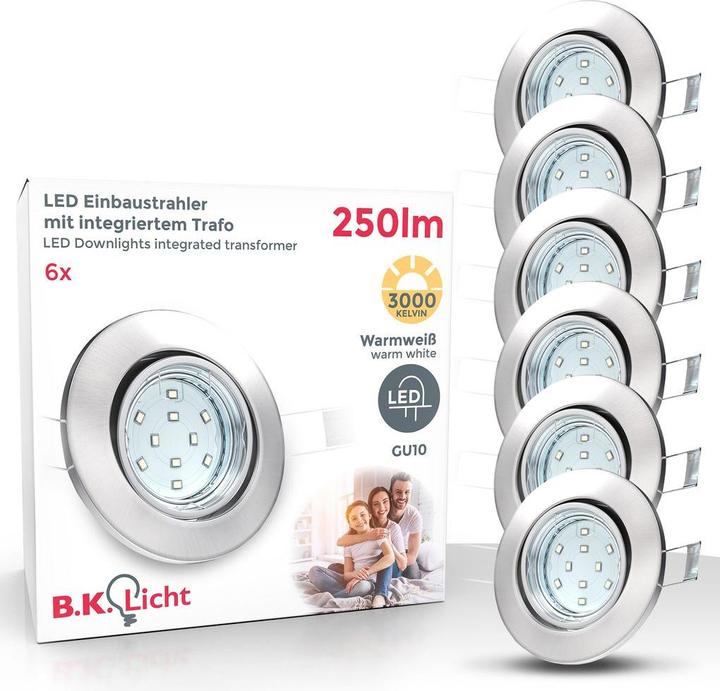 Image du produit B.K.Licht Lot de 6 spots encastrés (250 lm, GU10)