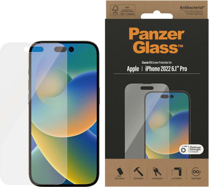 Actual product image PanzerGlass Classic Fit (1 Piece, Apple iPhone 14 Pro)