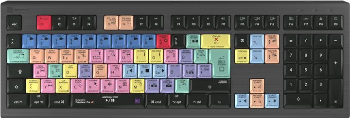 Image du produit Logickeyboard Adobe Premiere Pro CC Astra 2 Clavier USB QWERTZ Français Gris (DE, Filaire)