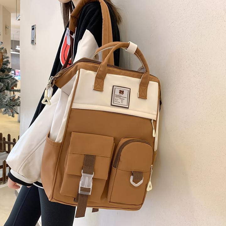 Produktbild Only-Bags.Store Style Schulrucksack, grosse Kapazität Colorblock täglichen Gebrauch Schule Rucksack