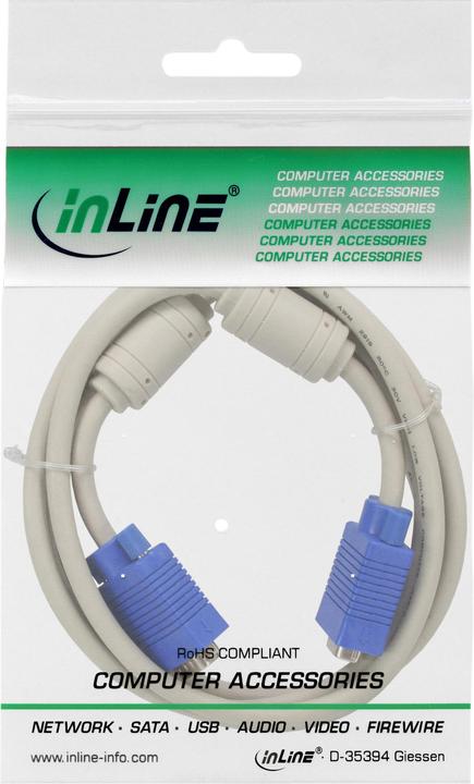 Immagine prodotto InLine Cavo D-Sub (VGA) - D-Sub (VGA) 1m blu (17702) (1 m, VGA)