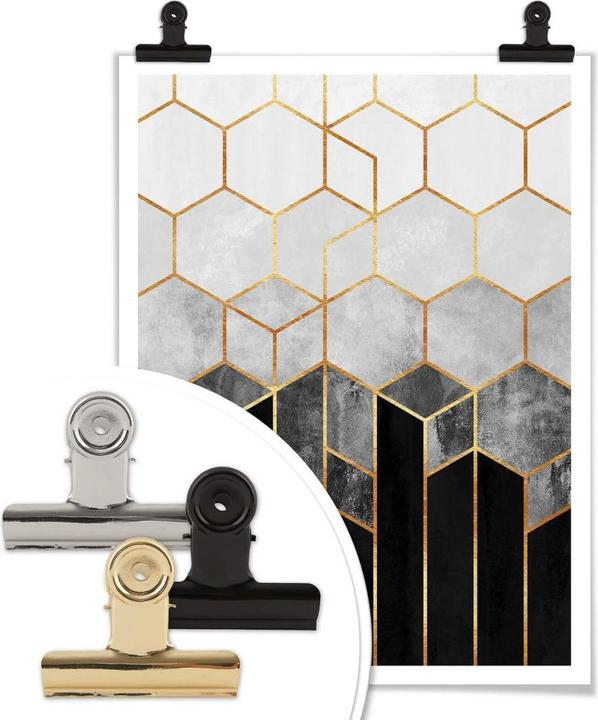 Produktbild Trenddeko Hexagone: Schwarz und Grau (60 x 80 cm)