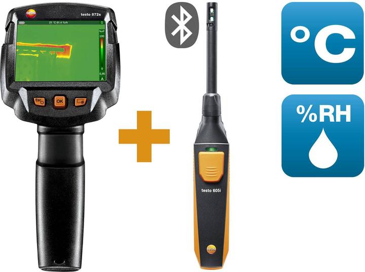 Actual product image Testo 872s Building diagnosis set Thermal imaging camera -30 to +650 °C 240 x 180 pixels 9 Hz