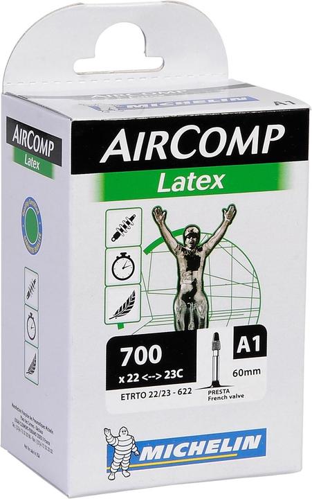 Actual product image Michelin AIRCOMP LATEX 700x22/23c Presta 60mm (Presta (SV), 28", 60 mm)