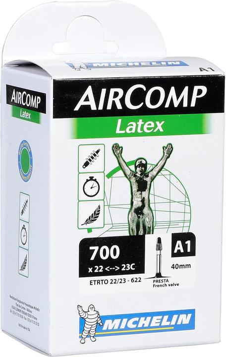 Produktbild Michelin AIRCOMP LATEX 700x22/23c Presta 42mm (Presta (SV), 28", 40 mm)