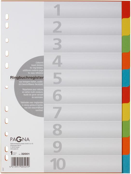 Actual product image Pagna Card index for A4 - coloured