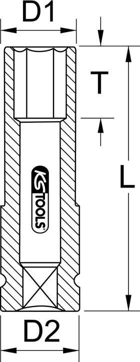 Actual product image KS Tools 1/2" alloy rim power socket long (15 mm)