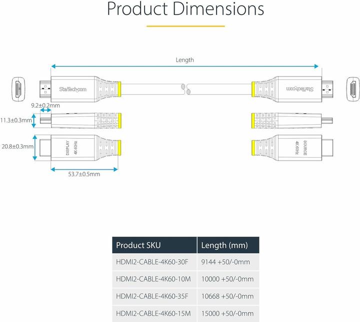 Valeurs nutritives et ingrédients StarTech Cable HDMI Active High Speed 10m black (10 m, HDMI)