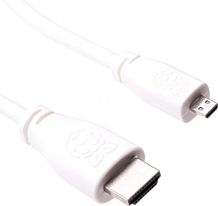 Produktbild Berrybase offizielles Raspberry Pi 4 Micro HDMI Kabel, weiss (1 m, HDMI)