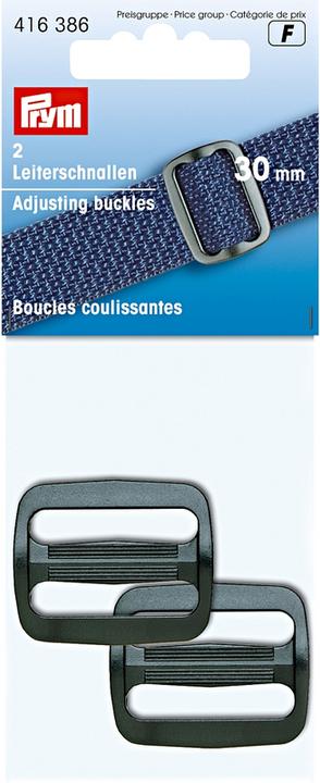 Produktbild Prym Leiterschnallen, schwarz 30 mm, Karte 2 Stk., Kunststoff