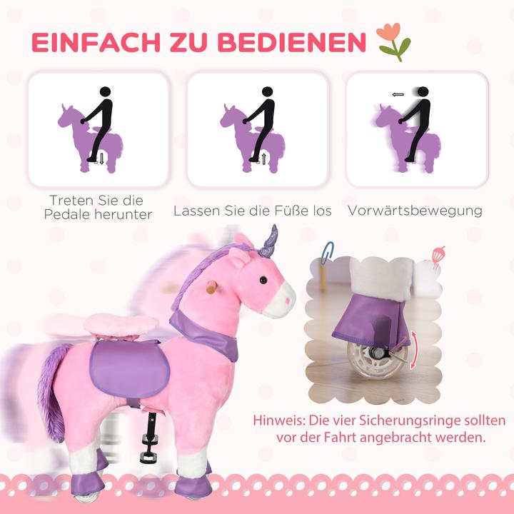 Produktbild Homcom Schaukelpferd Einhorn mit Rollen und Pedalen
