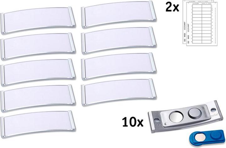 Immagine prodotto Badgepoint POL20MA66-10DR Badge portanome, 64 x 22 mm, color metallo