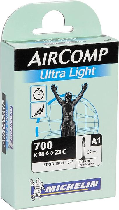 Actual product image Michelin AIRCOMP ULTRA LIGHT 700x18/23c Presta 52mm (Presta (SV), 28", 52 mm)