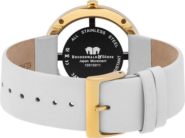 Actual product image Ladies quartz watch Lucrezia genuine leather cream white - 4332 (Analogue wristwatch, 42 mm)