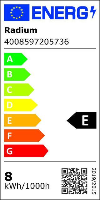 Energie-Label Radium LED-Kompaktlampe (2G11, 8 W, 1000 lm, 1 x, E)