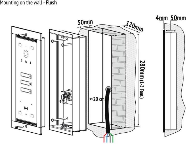 Actual product image Bellcome ELECTRA video door intercom wired complete set black (Cable)