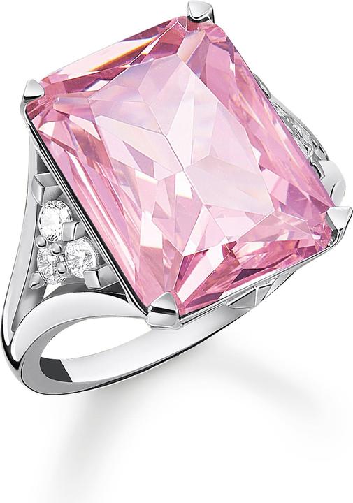Produktbild Thomas Sabo Ring mit Pinken und Weissen Steinen Silber (56, 925 Silber)