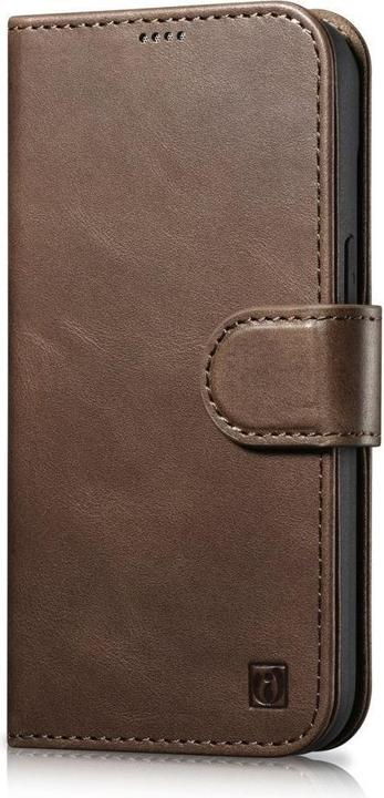 Image du produit iCarer Oil Wax Wallet Case 2in1 Etui iPhone 14 Cuir Flip Cover Anti-RFID Brown (WMI14220721-BN) (Apple iPhone 14)