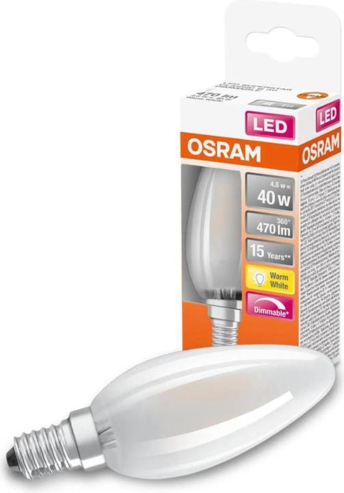 Produktbild Osram Led Retrofit Classic B (E14, 4.80 W, 470 lm, 1 x, F)