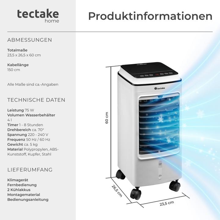 Image du produit tectake Climatiseur (10 m²)