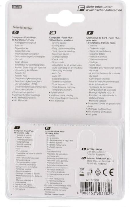 Produktbild Fischer Fahrradcomputer Funk Plus