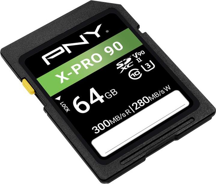 Produktbild PNY SD XC Card X-PRO 90 U3 V90 UHS-II (64 GB, SDXC, U3, UHS-II)