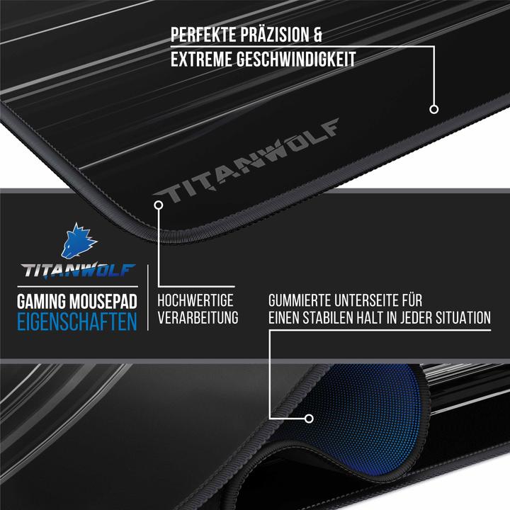 Image du produit Titanwolf Tapis de souris de jeu, Tapis de souris XXXL Speed 1200 x 400 mm, Vitesse & Précision, Epsilon (3XL)