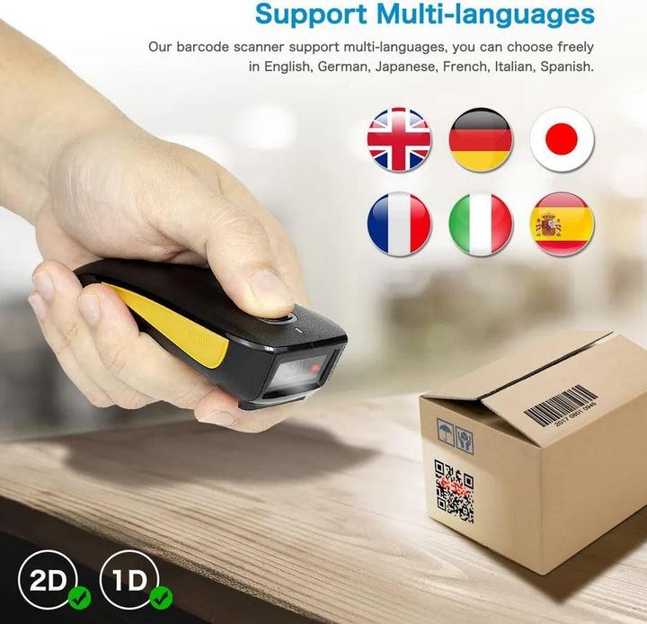 Produktbild PhoneLook Tragbarer 1D 2D Bluetooth 2.4G Wireless Handscanner für QR-Code (1D-Barcodes, 2D-Barcodes, QR-Code)