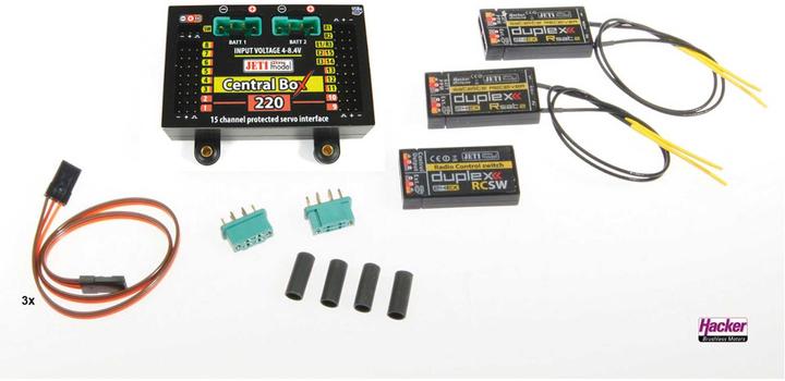 Immagine prodotto Jeti DUPLEX 2.4EX Central Box 220 + 2x Rsat2 + interruttore RC