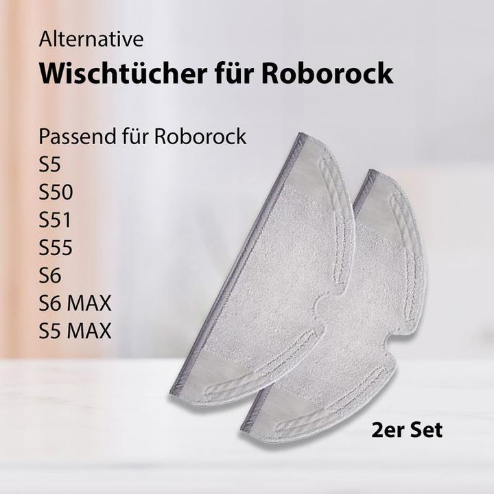 Produktbild Hermex Alternative Wischtücher für Roborock S5+S6 series Mop Aufsatz 2er Pack