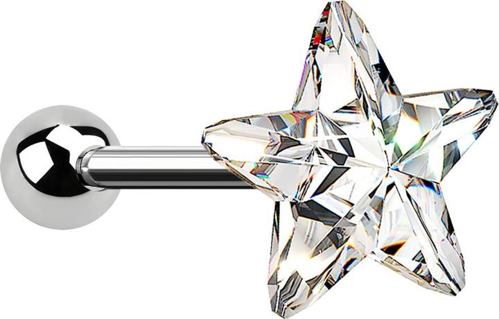 Immagine prodotto Star Piercing Micro Barbell silber mit Stern silber (senza ottone, Acciaio chirurgico 316L)