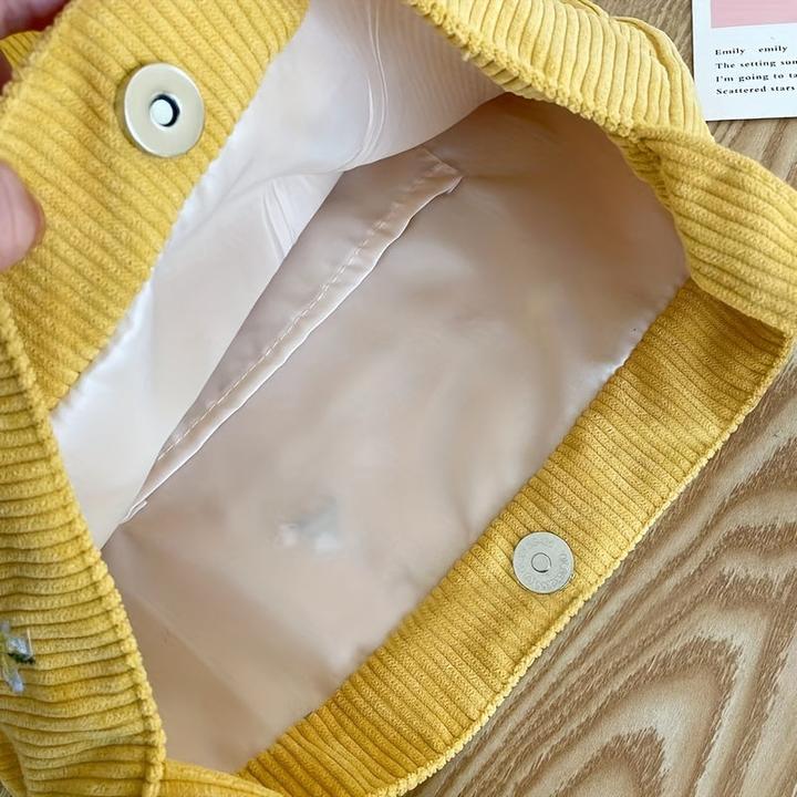 Produktbild Only-Bags.Store Cord Umhängetaschen, Casual Tote mit Gänseblümchen, vielseitig alltägliche Mode Accessoire Hobo Bag