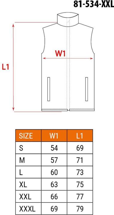 Valeurs nutritives et ingrédients Neo Gilet en duvet PREMIUM taille XXL (XXL)