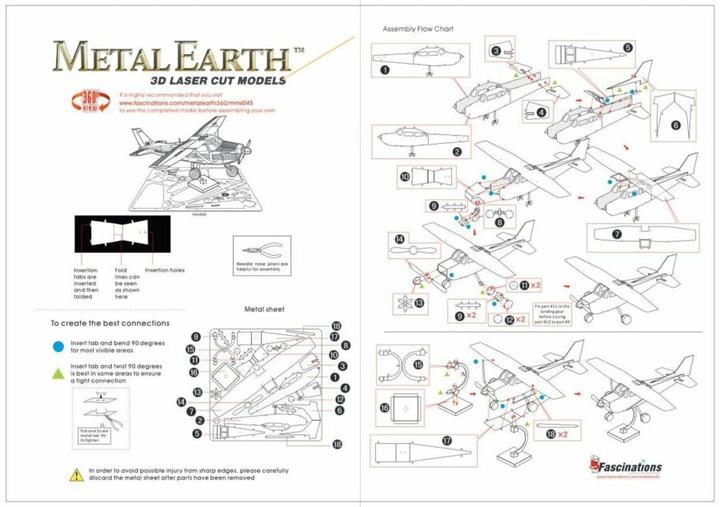 Actual product image Metal Earth Cessna 172 Skyhawk