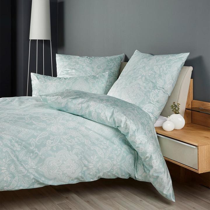 Actual product image Janine Interlock Feinjersey Bettwäsche Carmen S 55108-06 grün türkis (Bedding set, 135x200 cm + 80x80 cm)