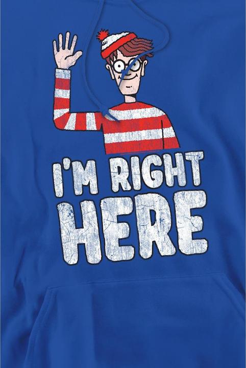 Actual product image Wheres Wally? Mens I'm Right Here Hoodie (L)