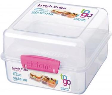 Image du produit Sistema Lunchbox Cube to go 3 compartiments 14,5x15x9,6cm couleurs assorties