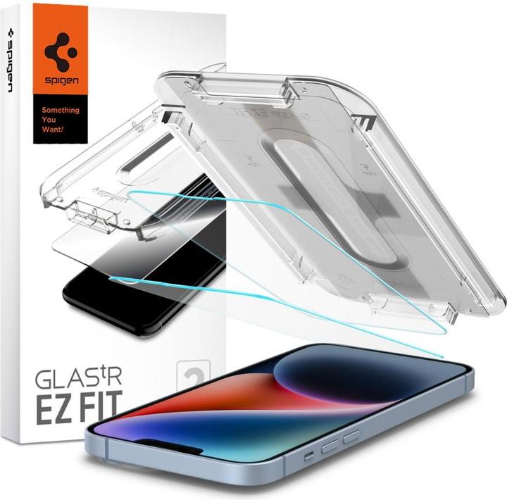 Produktbild Spigen Glas.tR EZ Fit (2 Stück, Apple iPhone 14, Apple iPhone 13, Apple iPhone 13 Pro)