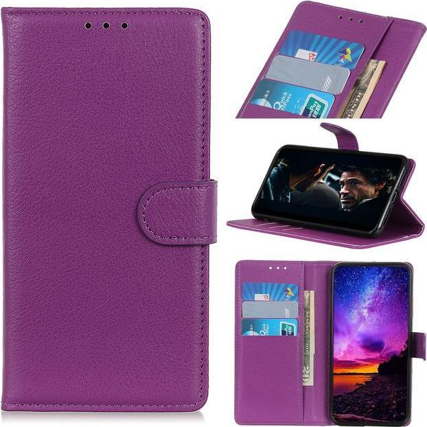 Actual product image MU Classic Litchi Leather Bookcover Series (Motorola Moto G8 Plus)