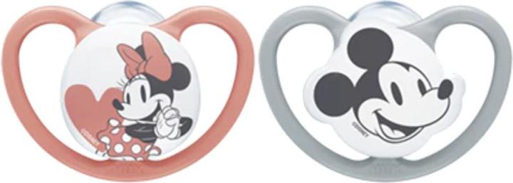 Image du produit NUK Sucette en silicone Disney Minnie Mouse Space, 0-6 mois, 2 pièces, grise & rouge (2 x, jusqu'à 6 M.)
